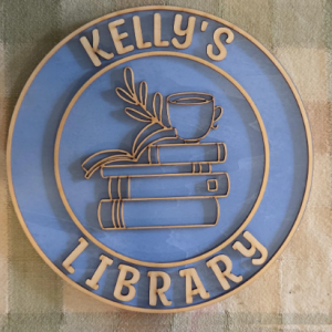 Custom Library Sign - Book Stack